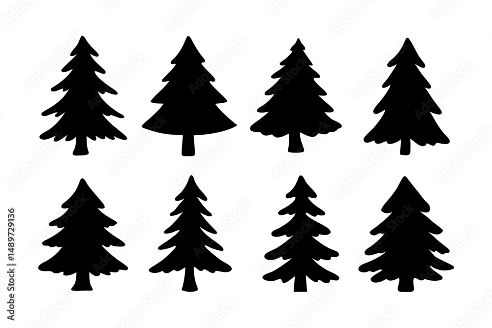 Obraz premium Christmas tree with distinct branches vector illustration