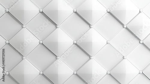 Luxurious white textured quilted pattern evokes elegance and sophisticated design in a bright studio lighting