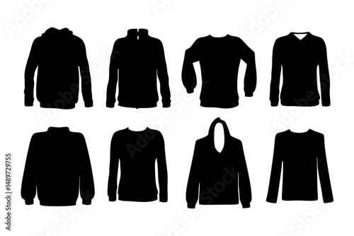 Crew neck long sleeve sweatshirt jumper vector illustration