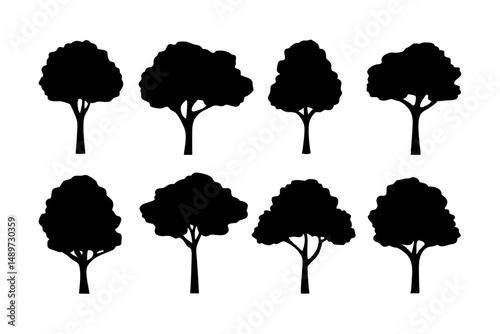 Dogwood tree black silhouette vector illustration