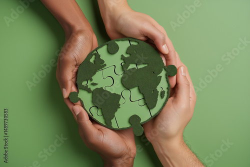Protecting Our Planet Diverse Hands Unite to Solve Global Puzzle