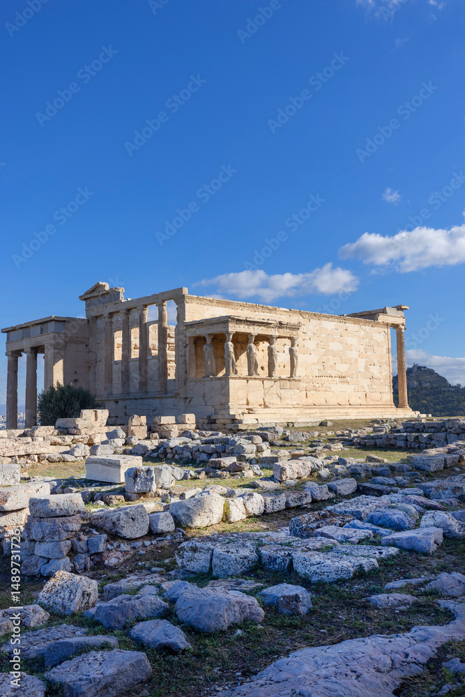 Obraz premium Erechtheion, Temple of Athena Polias on Acropolis of Athens, Greece