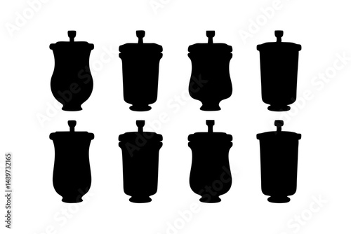 Iced Tea Black Silhouette Vector Illustration