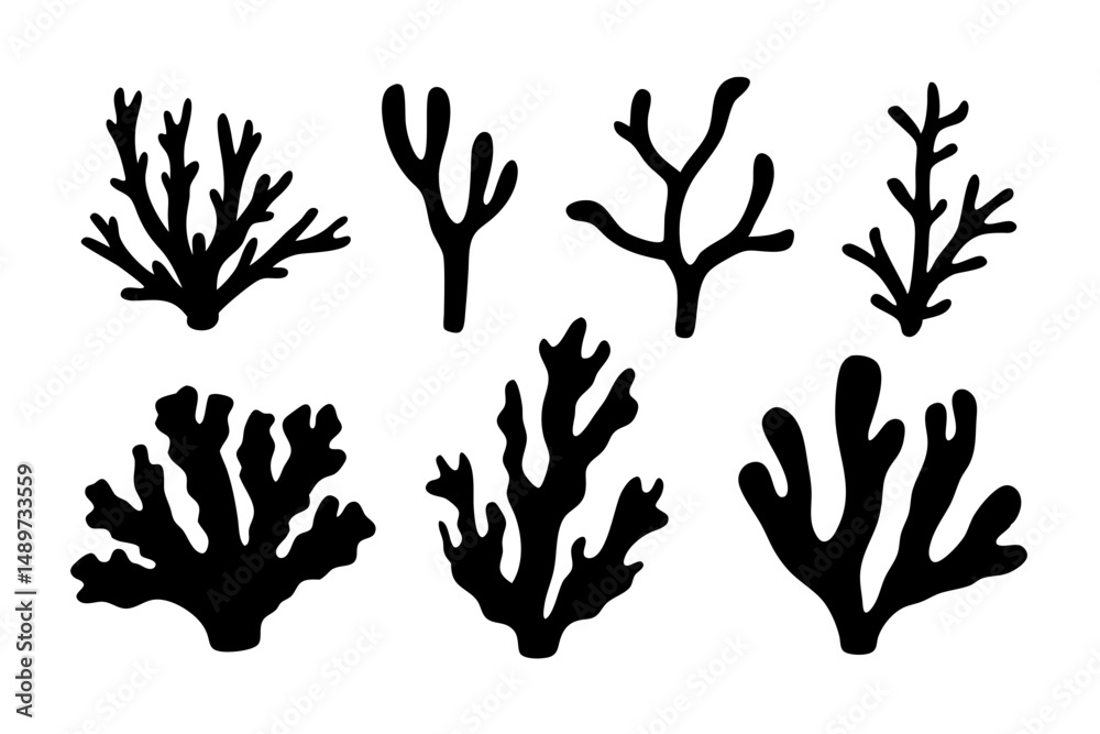 Fototapeta premium Reminiscent of Coral or Underwater Plants Vector Illustration