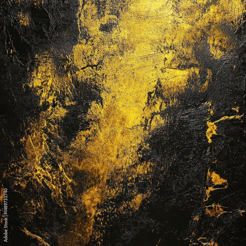 Abstract Yellow and Black Textured Background with High Resolution