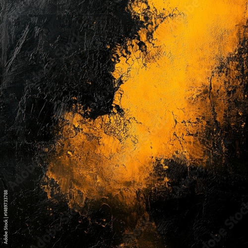 Abstract Yellow and Black Texture with Rough Surface Effect