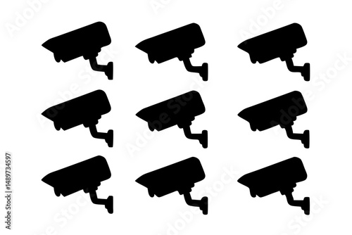 Security Surveillance Camera Mounted Icon Vector Illustration