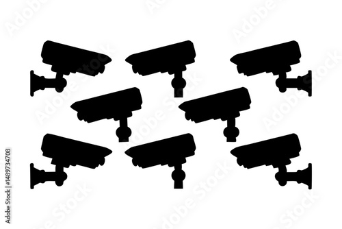 Security Surveillance Camera Mounted Icon Vector Illustration