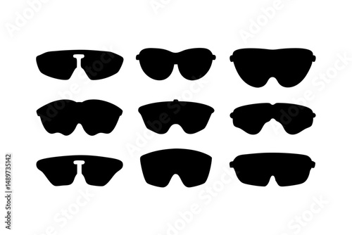 Ski Goggles Black Silhouette Vector Illustration
