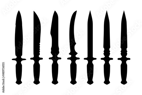 Swords Black Silhouette Icon Isolated on White Vector Illustration