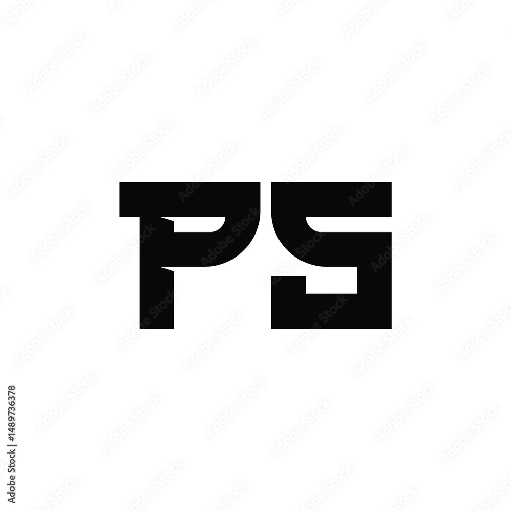 Obraz premium PS monogram logo design letter text name symbol monochrome logotype alphabet character simple logo