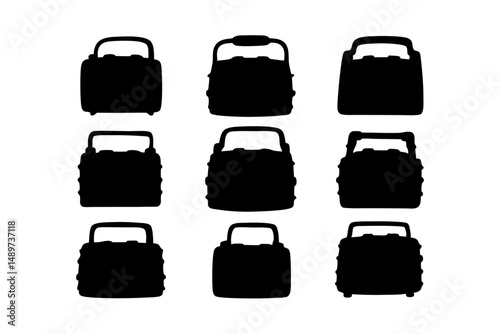 Vintage Radio Black Silhouette Icon Vector Illustration