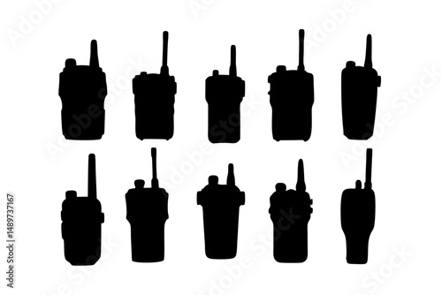 Walkie Talkie Black Silhouette Icon Vector Illustration