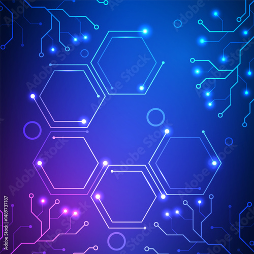 Abstract circuit board technology future background design for futuristic data cyber network electronic internet of things.