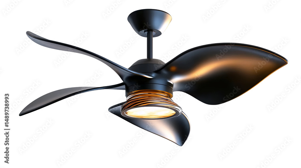 Fototapeta premium Curved Blade Ceiling Fan