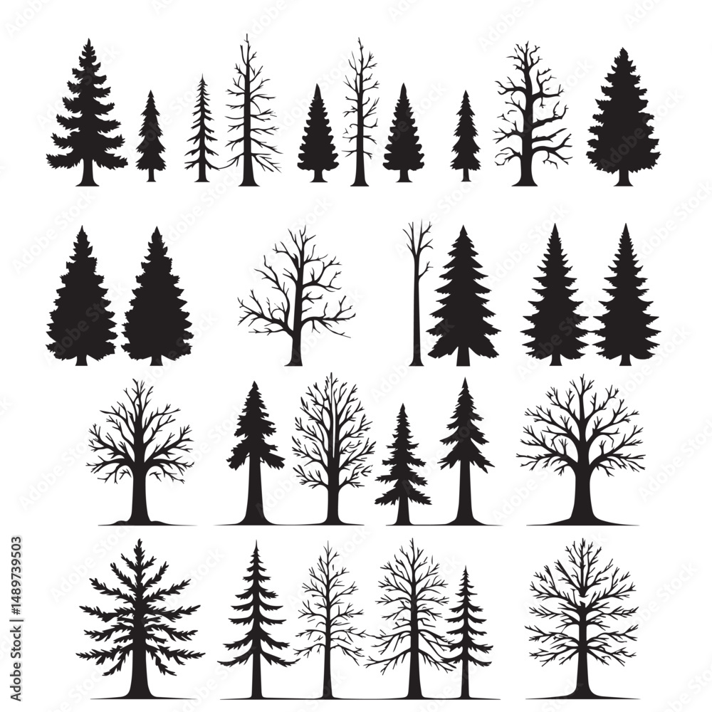 Obraz premium tree silhouettes Illustration collection