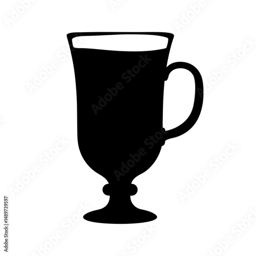 Black Iced Tea Silhouette Icon Isolated on White vector illustration
