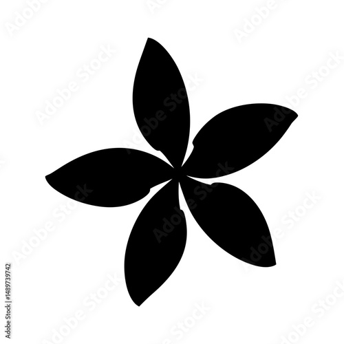 Black Jasmine Flower Minimalist Silhouette vector illustration