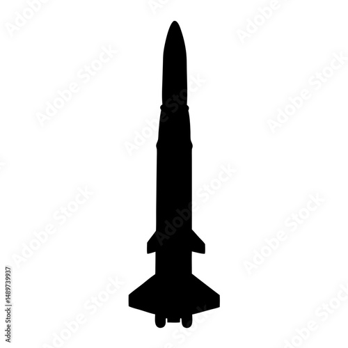 Black Missile or Rocket with Nozzle Base Icon Isolated vector illustration