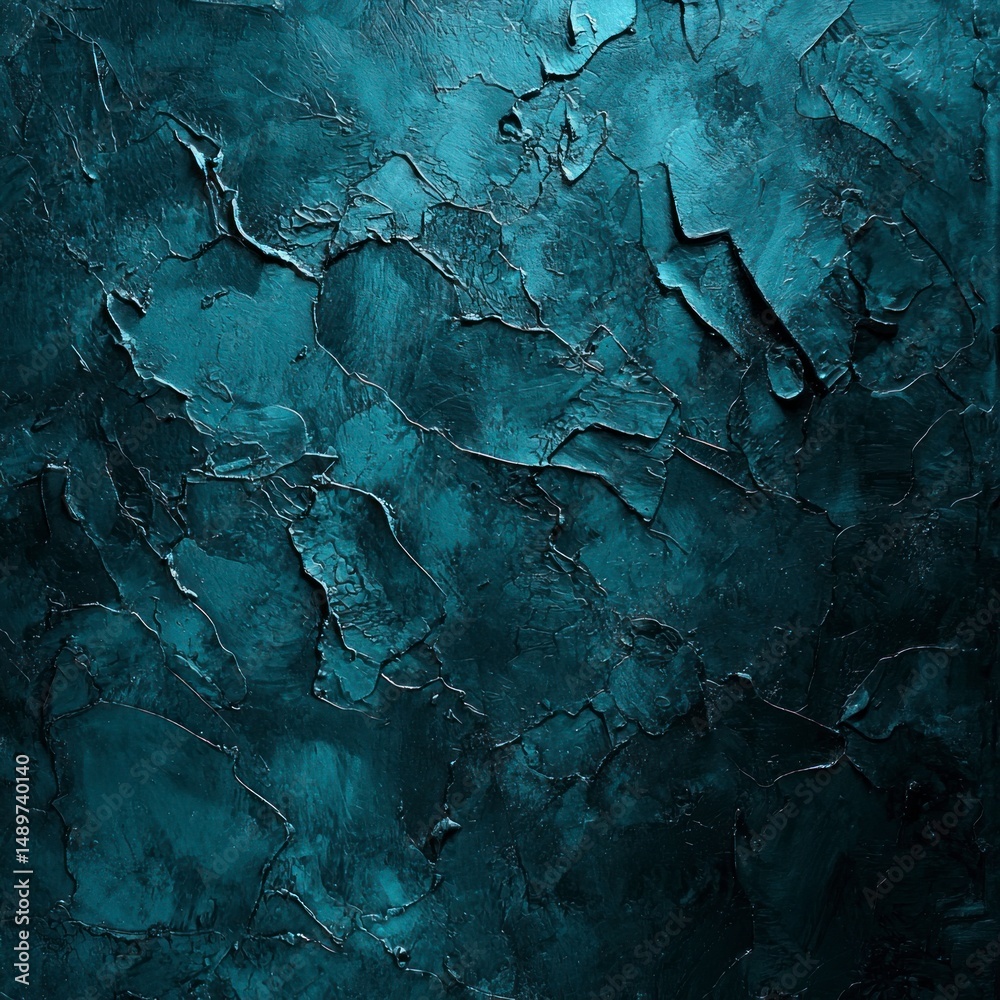 Obraz premium Turquoise Rough Abstract Texture with High Detail and Depth