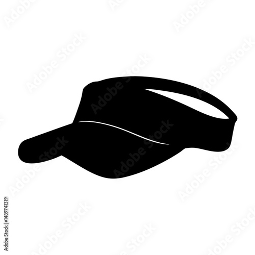 Black Visor Hat Ideal for Sports and Outdoor Activities vector illustration