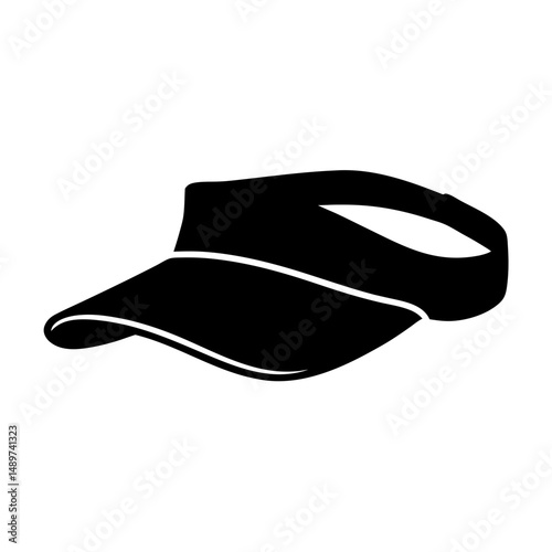Black Visor Hat Ideal for Sports and Outdoor Activities vector illustration