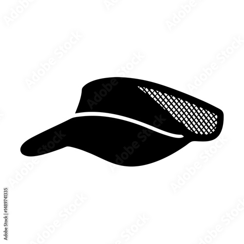 Black Visor Hat Ideal for Sports and Outdoor Activities vector illustration
