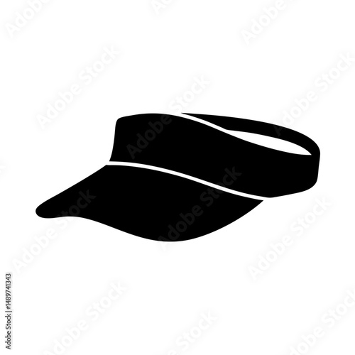 Black Visor Hat Ideal for Sports and Outdoor Activities vector illustration