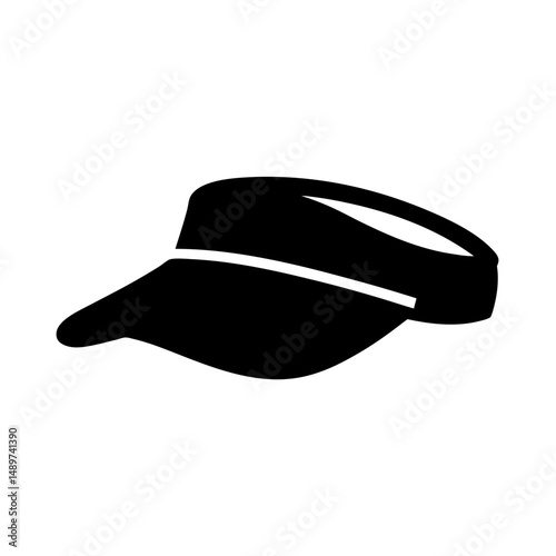 Black Visor Hat Ideal for Sports and Outdoor Activities vector illustration