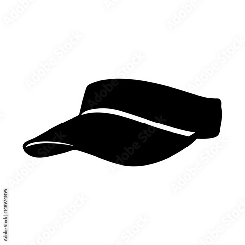 Black Visor Hat Ideal for Sports and Outdoor Activities vector illustration
