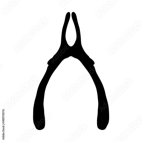 black wishbone silhouette icon isolated on white vector illustration
