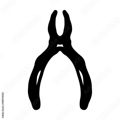 black wishbone silhouette icon isolated on white vector illustration