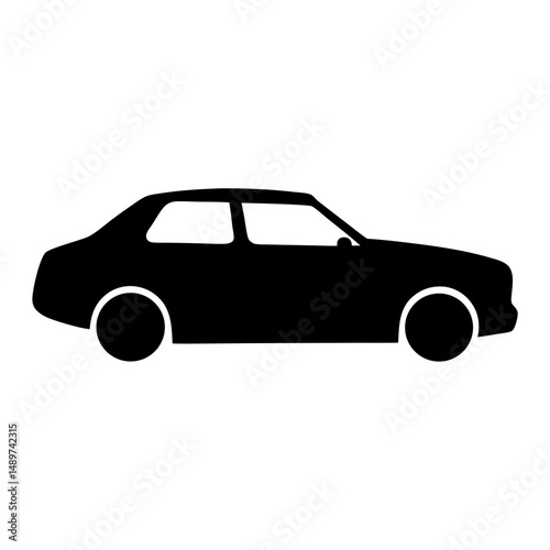 car automobile vehicle shape icon isolated on white vector illustration