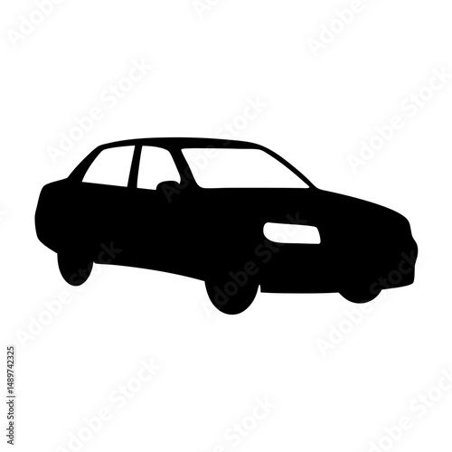 car automobile vehicle shape icon isolated on white vector illustration