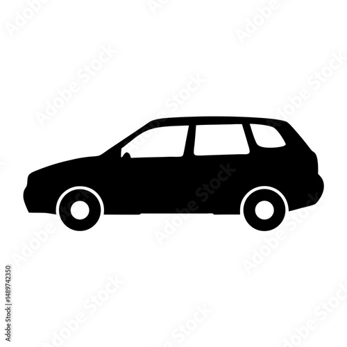 car automobile vehicle shape icon isolated on white vector illustration