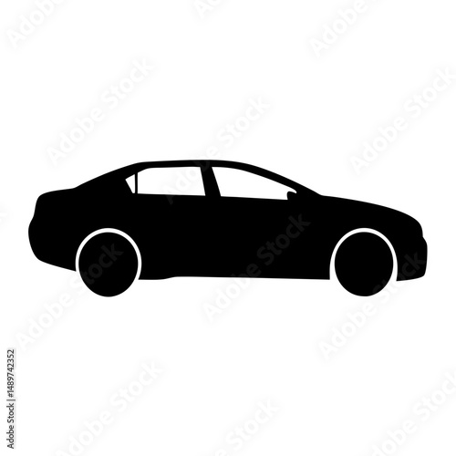 car automobile vehicle shape icon isolated on white vector illustration