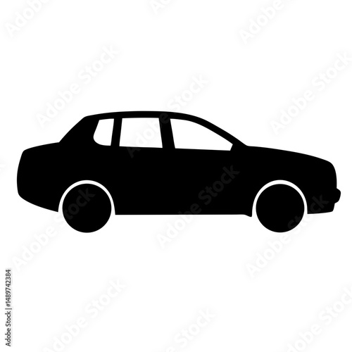 car automobile vehicle shape icon isolated on white vector illustration