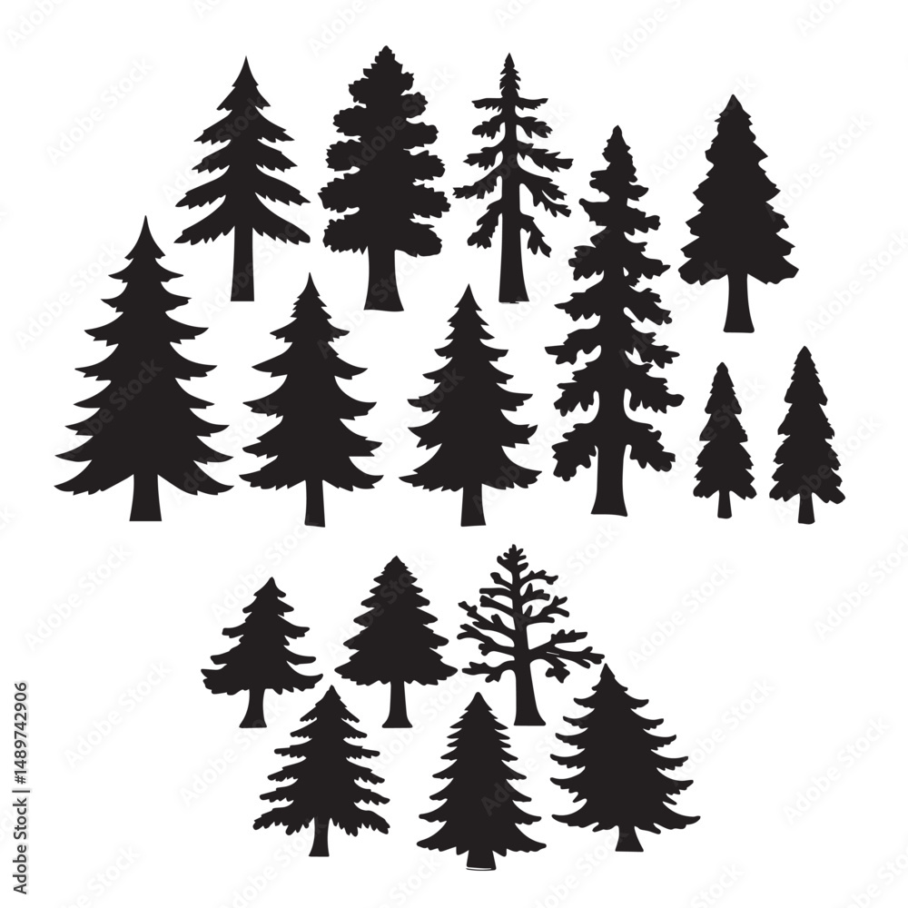 Obraz premium tree silhouettes Illustration collection