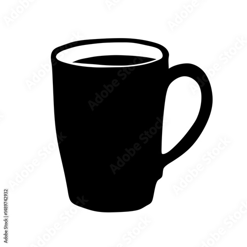 coffee mug black silhouette icon isolated on white vector illustration