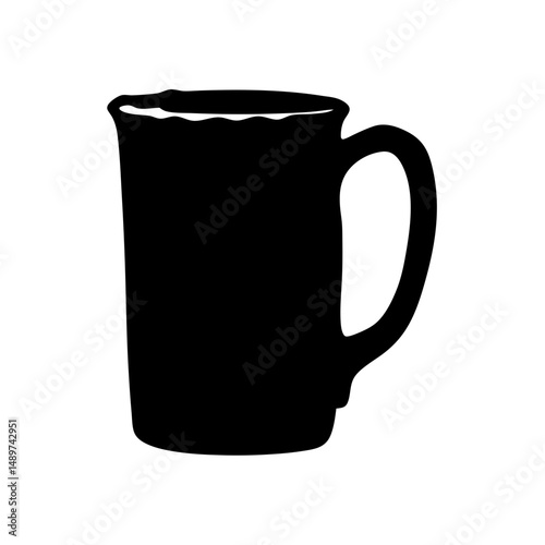 coffee mug black silhouette icon isolated on white vector illustration