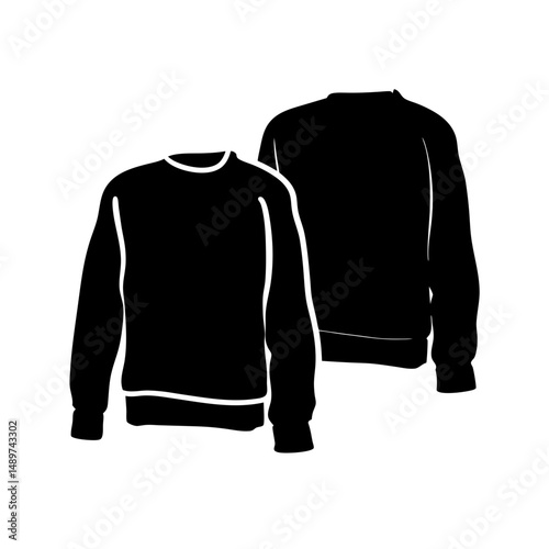 crew neck long sleeve sweatshirt jumper sweater apparel vector illustration
