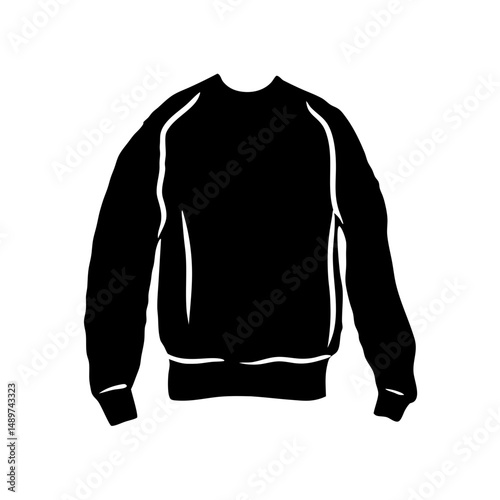 crew neck long sleeve sweatshirt jumper sweater apparel vector illustration