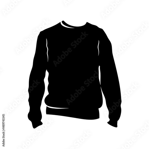 crew neck long sleeve sweatshirt jumper sweater apparel vector illustration