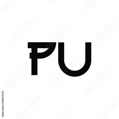 PU monogram logo design letter text name symbol monochrome logotype alphabet character simple logo
