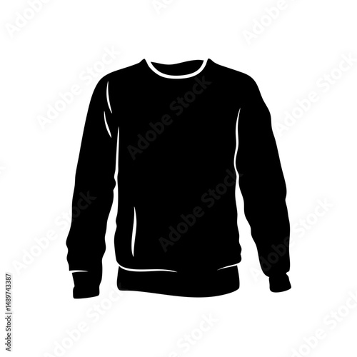 crew neck long sleeve sweatshirt jumper sweater apparel vector illustration