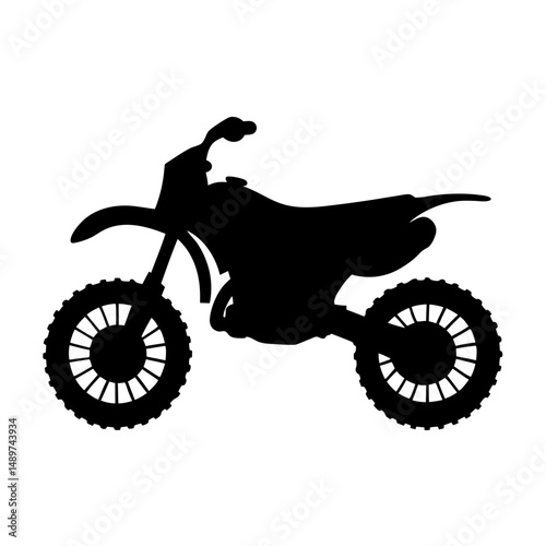 dirt bike black silhouette vector illustration