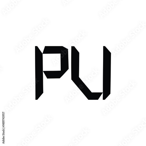 PU monogram logo design letter text name symbol monochrome logotype alphabet character simple logo