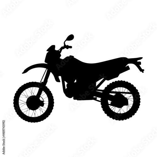 dirt bike black silhouette vector illustration