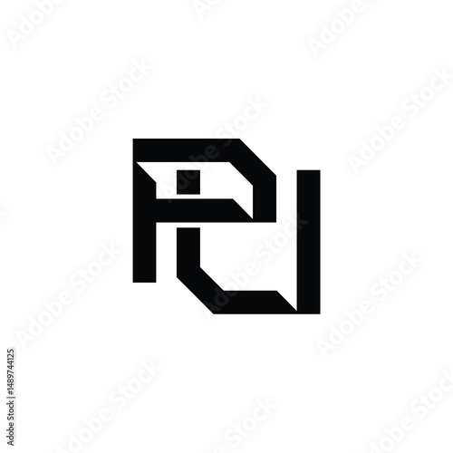 PU monogram logo design letter text name symbol monochrome logotype alphabet character simple logo