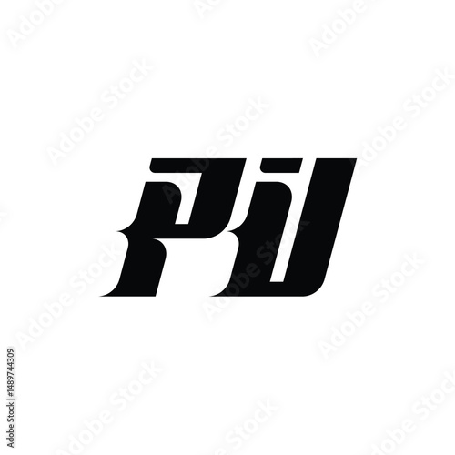 PU monogram logo design letter text name symbol monochrome logotype alphabet character simple logo